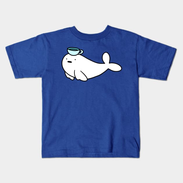 Teacup Baby Harp Seal Kids T-Shirt by saradaboru